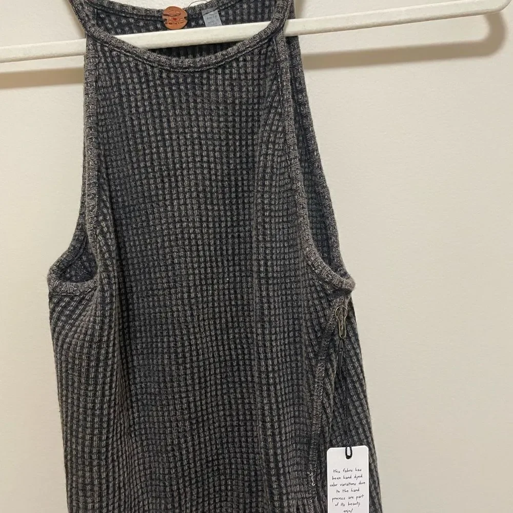 New
Free People Women's FP One Katya Thermal Mini Dress in Grey Black - Picture 5 of 7